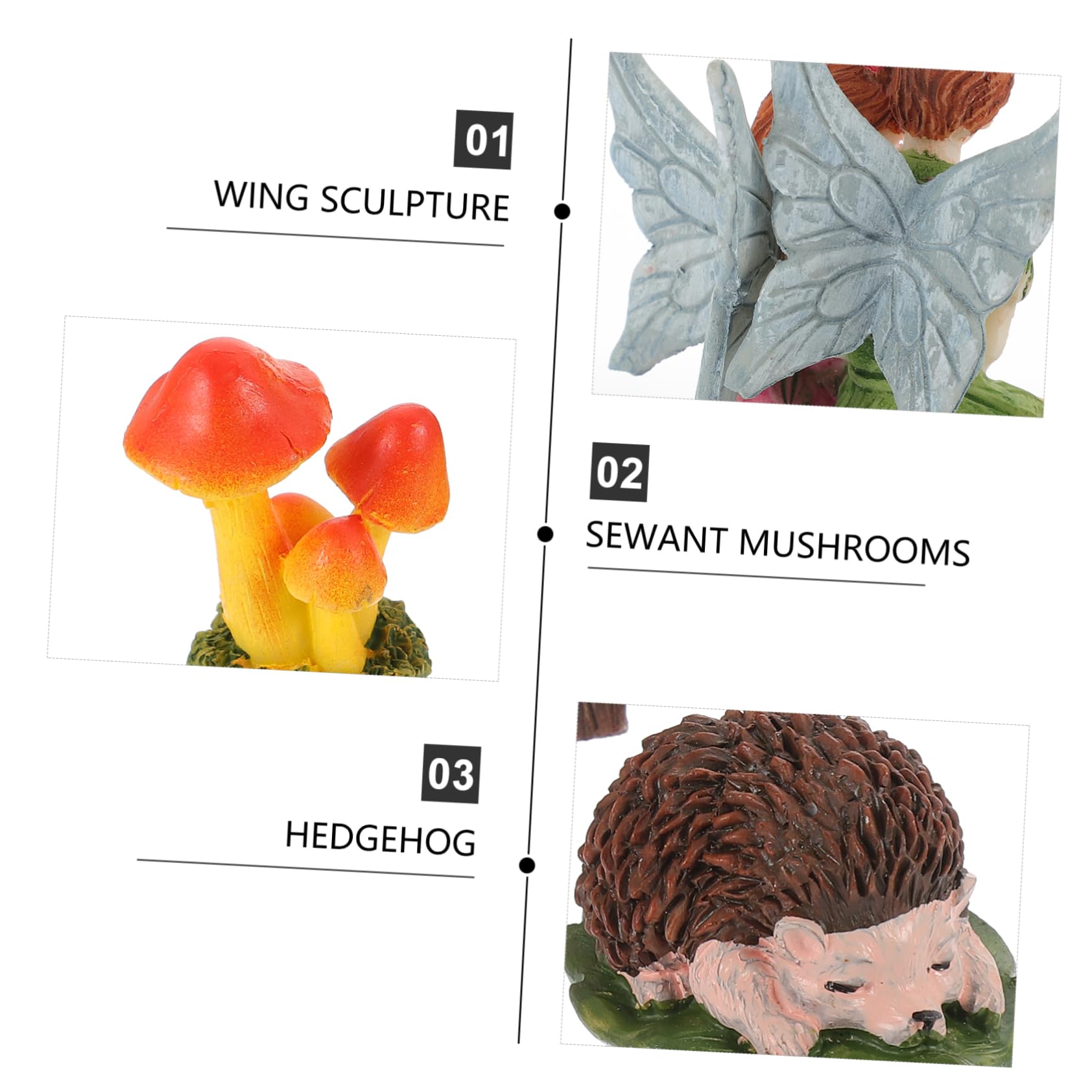 TOYANDONA 3 Sätze Kunsthandwerkliche Ornamente aus Kunstharz Feengartenzubehör im Freien Gartendeko Pilz Figurenverzierung Harzfiguren Pilzdekoration Pilzfiguren Feenfiguren zur Dekoration