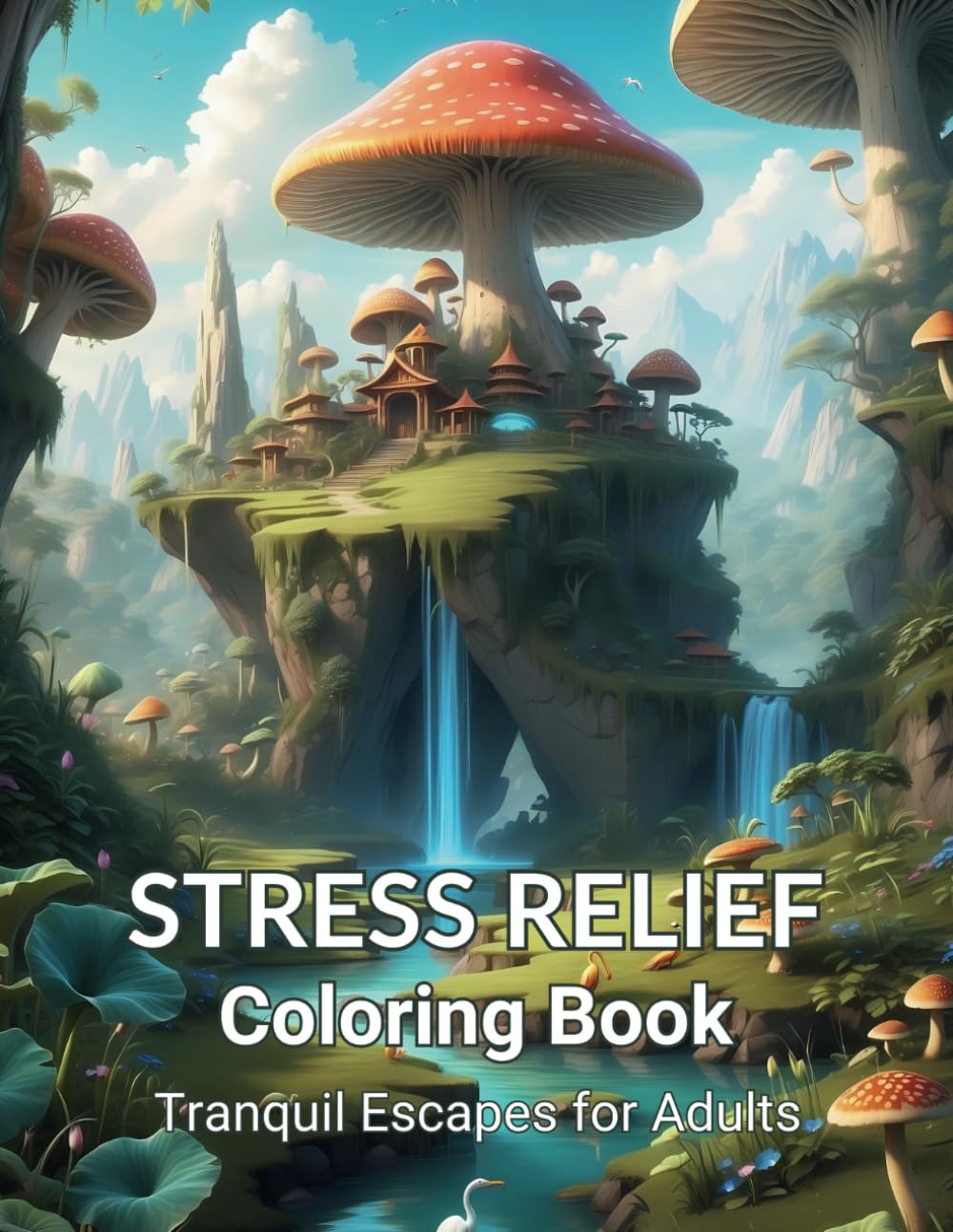 Stress Relief Coloring Book: Tranquil Escapes for Adults