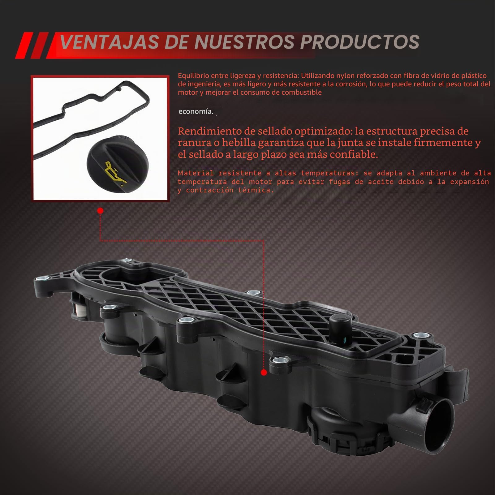 Tapa de culata Tapa de balancín con válvula de respiradero y junta Tapa de balancín de válvula de motor Reemplazo para 1.6 HDI Berlingo C2 C3 206 Focus # 0248L1 3M5Q6 9651815680