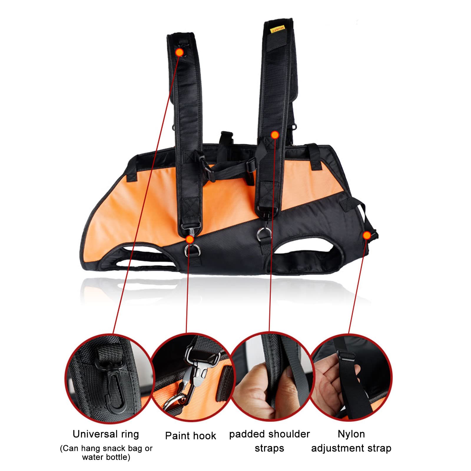 Borsa Da Sella Per Cani Impermeabile - Zaino Regolabile Con Rete E Tasche, Taglia M, Rosso