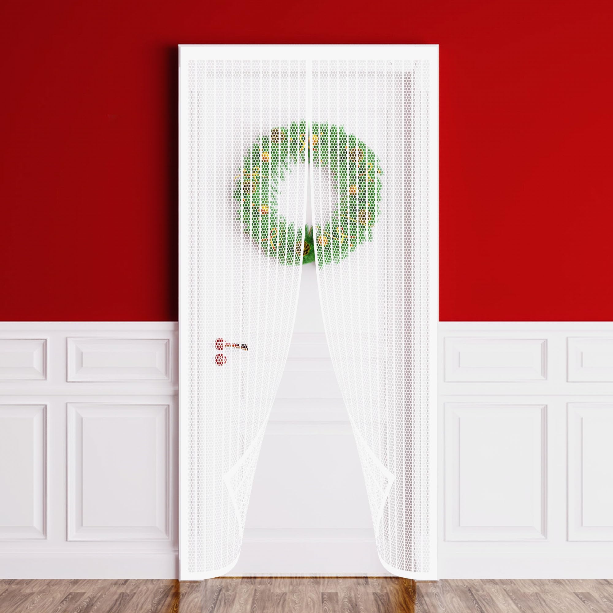 Moustiquaire magnétique de porte 97x236 cm rideau de balcon blanc aimanté