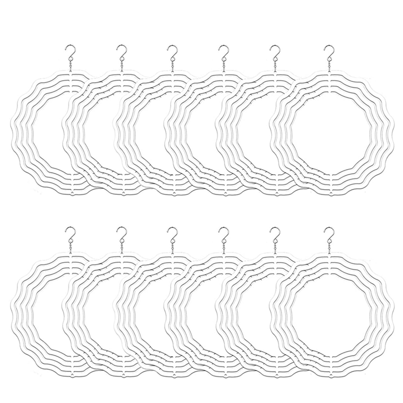 Hndhbfgrt 12Pack 8 Inch Sublimation Wind Spinner Blanks,3D Double Sided Sublimation Wind Powered Sculpture for Yard Garden