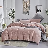 Vista 339 de CLOTHKNOW Juego de edredón de 3 piezas de color marrón caramelo, tamaño individual/individual XL, color terracota suave, color óxido con 2 fundas