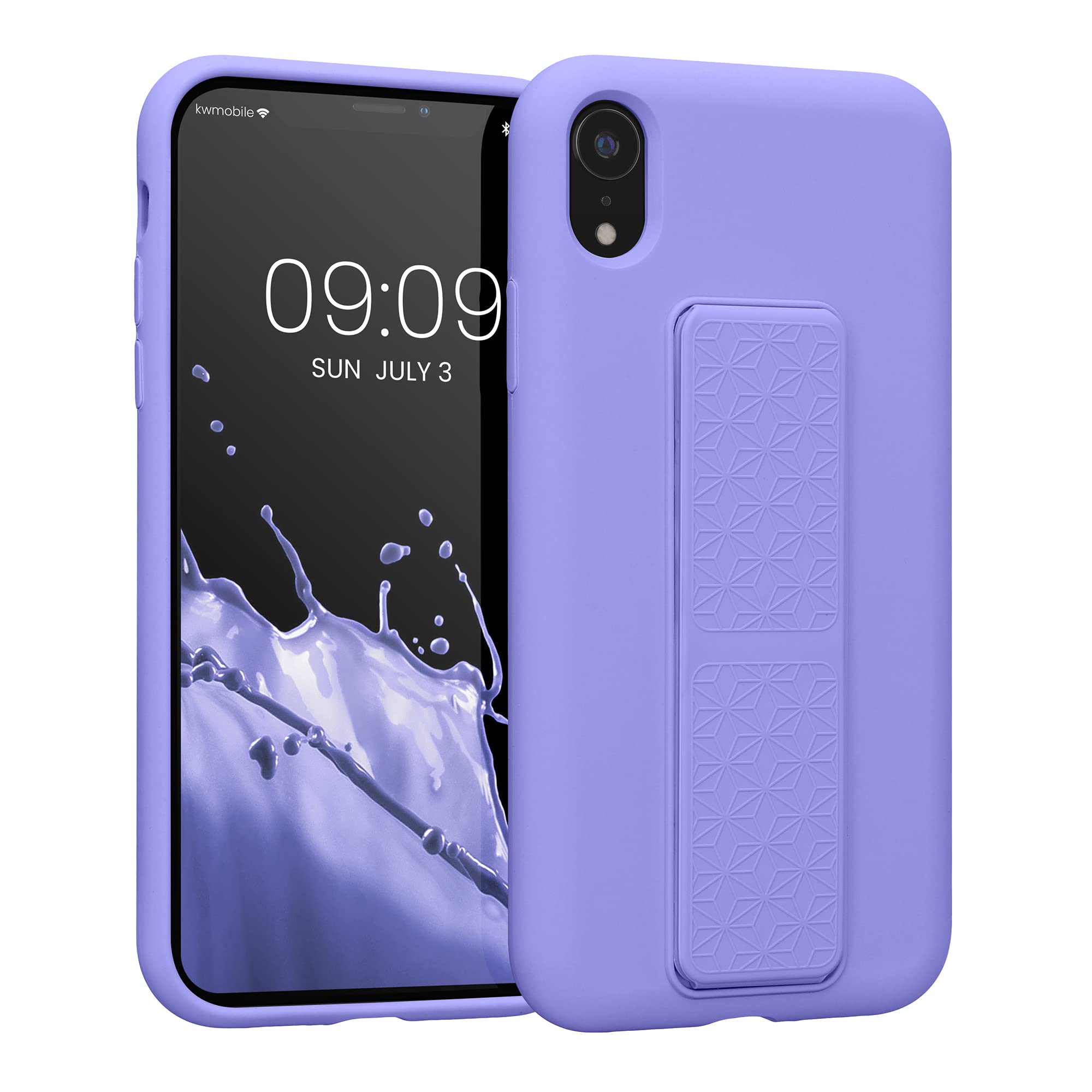 kwmobile Case Compatible with Apple iPhone XR - Case with Hand Strap and Stand Soft TPU Silicone Coating