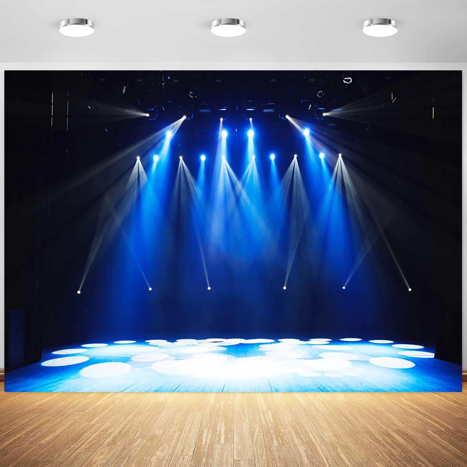 10x8ft Concert Stage Backdrop Night Show Entertainment Spotlight Photography Background Discos Party Adults Portrait Decorations Video Photo Shoot