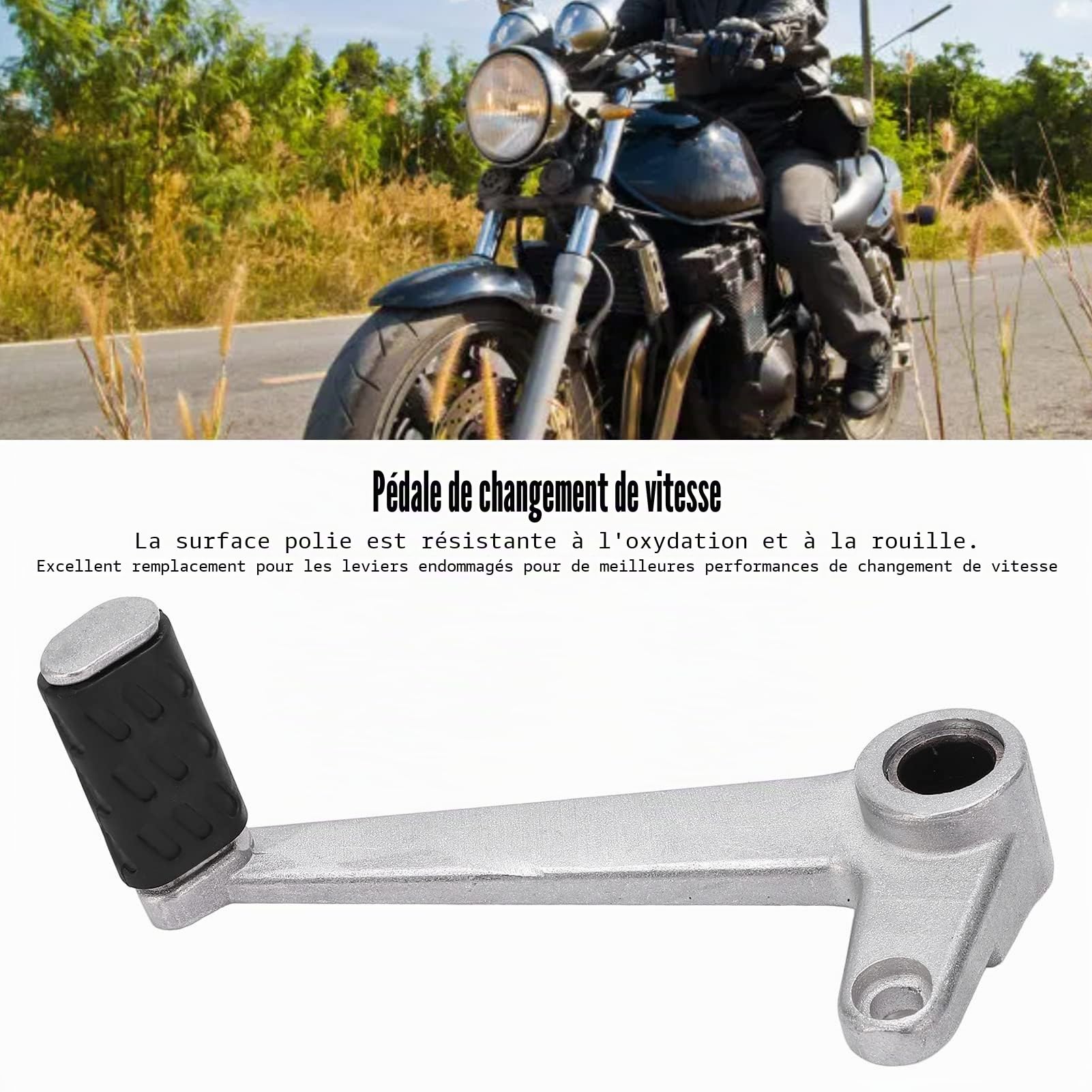 OUKENS Levier de vitesse, levier de vitesse de moto avec pédale de changement de vitesse, bras de levier de vitesse de remplacement en aluminium pour Ducati Monsters 696 2009‑2013