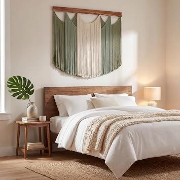 Dip-Dyed Macrame Wall Hanging Boho Woven Tapestry Macrame Wall Decor