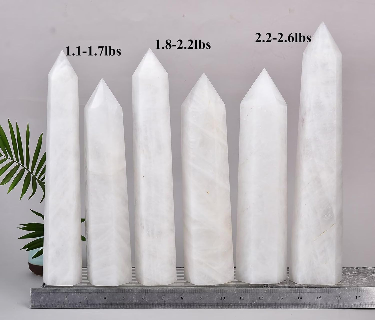 White Crystal Quartz Tower Obelisk Healing Crystal Stone Wand Large Reiki Meditation Gifts 1.1-1.7 LBS - Image 3