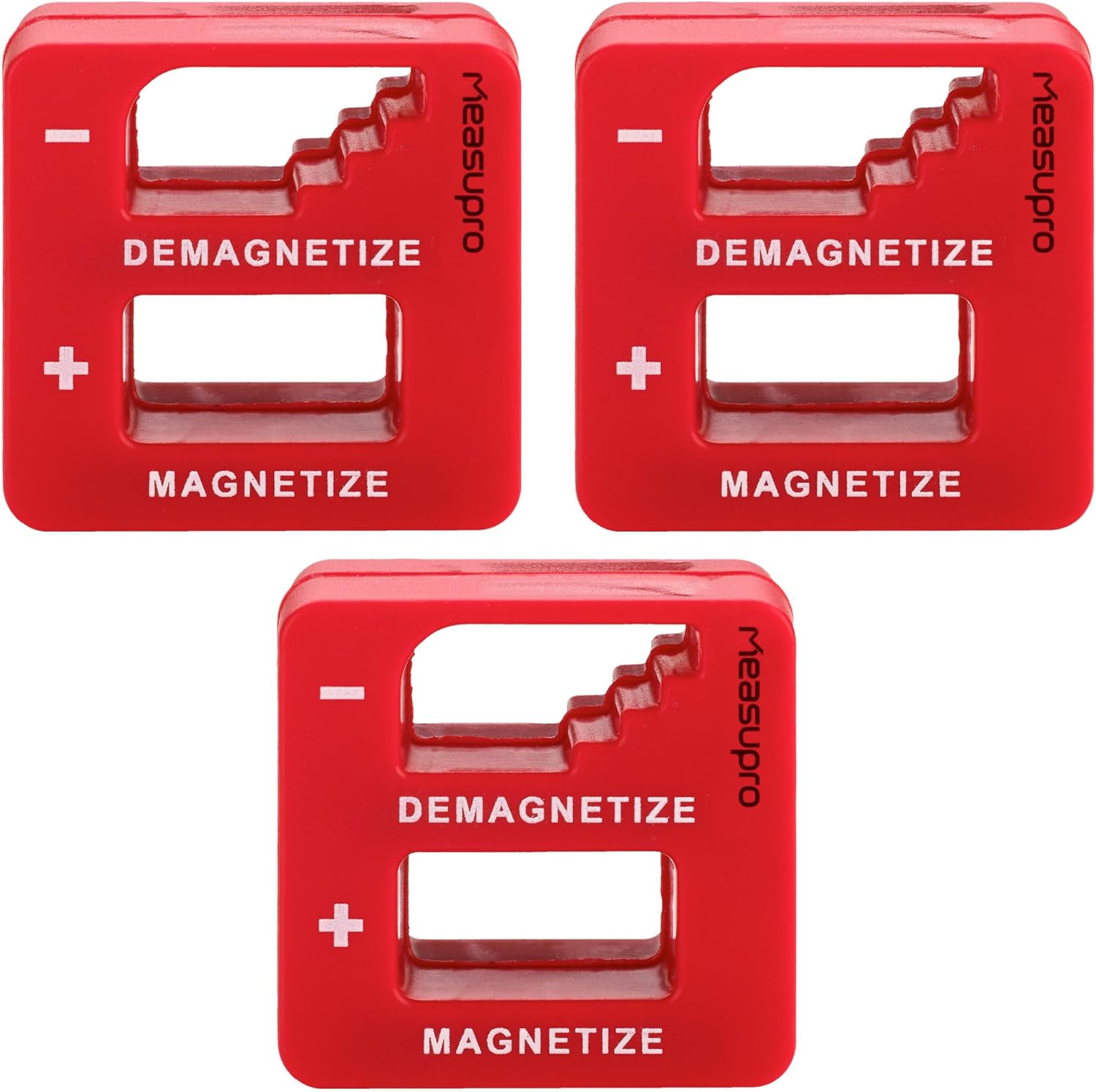 Demagnetizer and Magnetizer For Screwdrivers Tips, Bits, and Small Tools, Large or Big Screws, Drills, Drill Bits, Sockets, Nuts, BRed olts, Nails, 3 Pack - Red, Black, and Blue