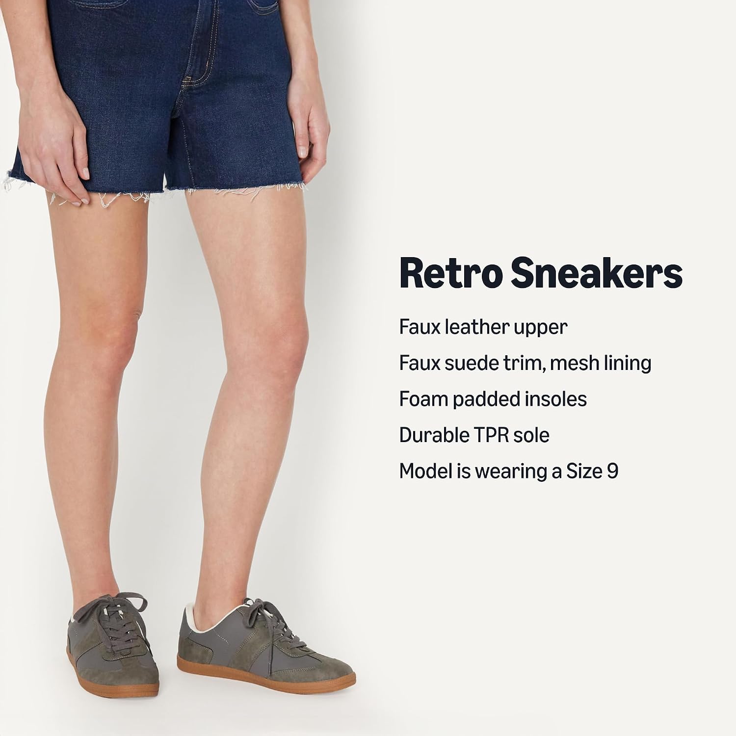Amazon Essentials Women's Low Top Retro Sneaker with Padded Collar