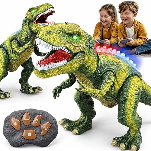STEAM Life Remote Control Dinosaur Toys,Robot Walking & Dancing Dinosaur with Light and Realistic Roaring Sound, Electronic Steam Toy, Birthday Gift for Kids