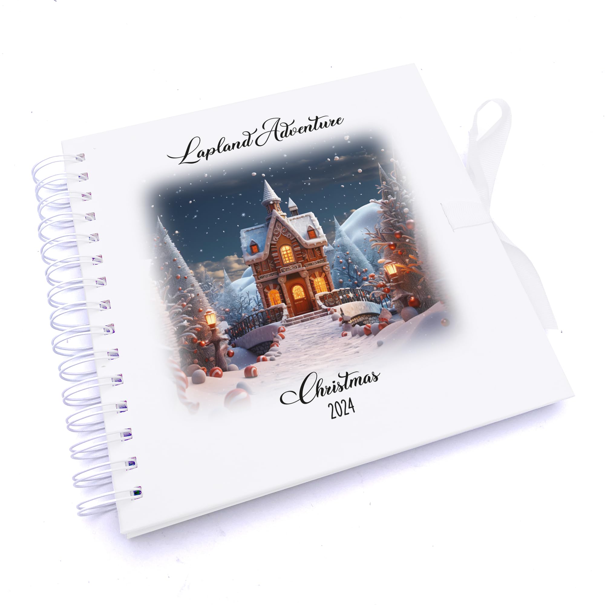 Personalised Lapland Holiday Memory Scrapbook Journal Photo Albums (House in woods, A4 Portrait)