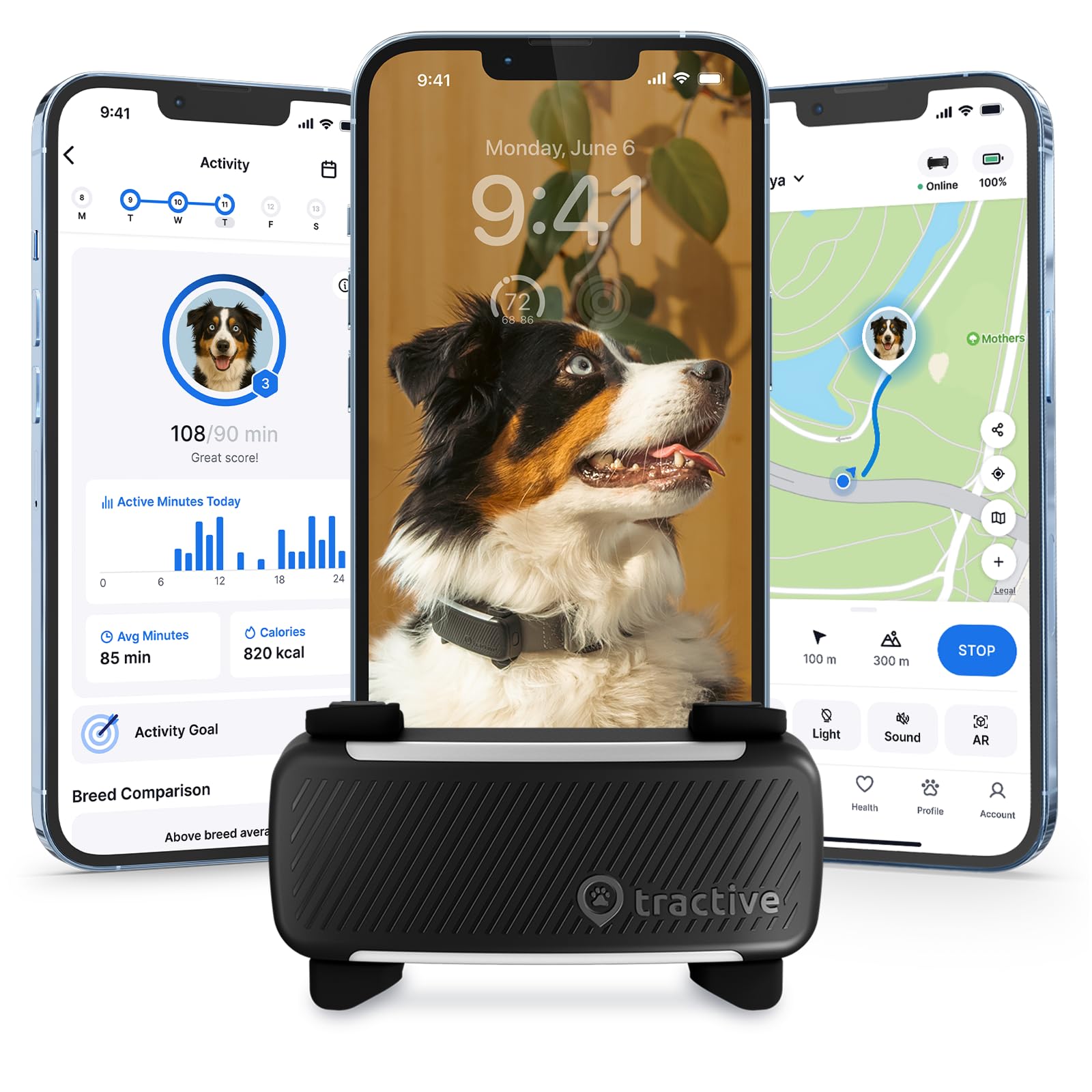 Tractive GPSドッグトラッカー Amazon.com: Tractive Smart Dog GPS Tracker | Live Pet
