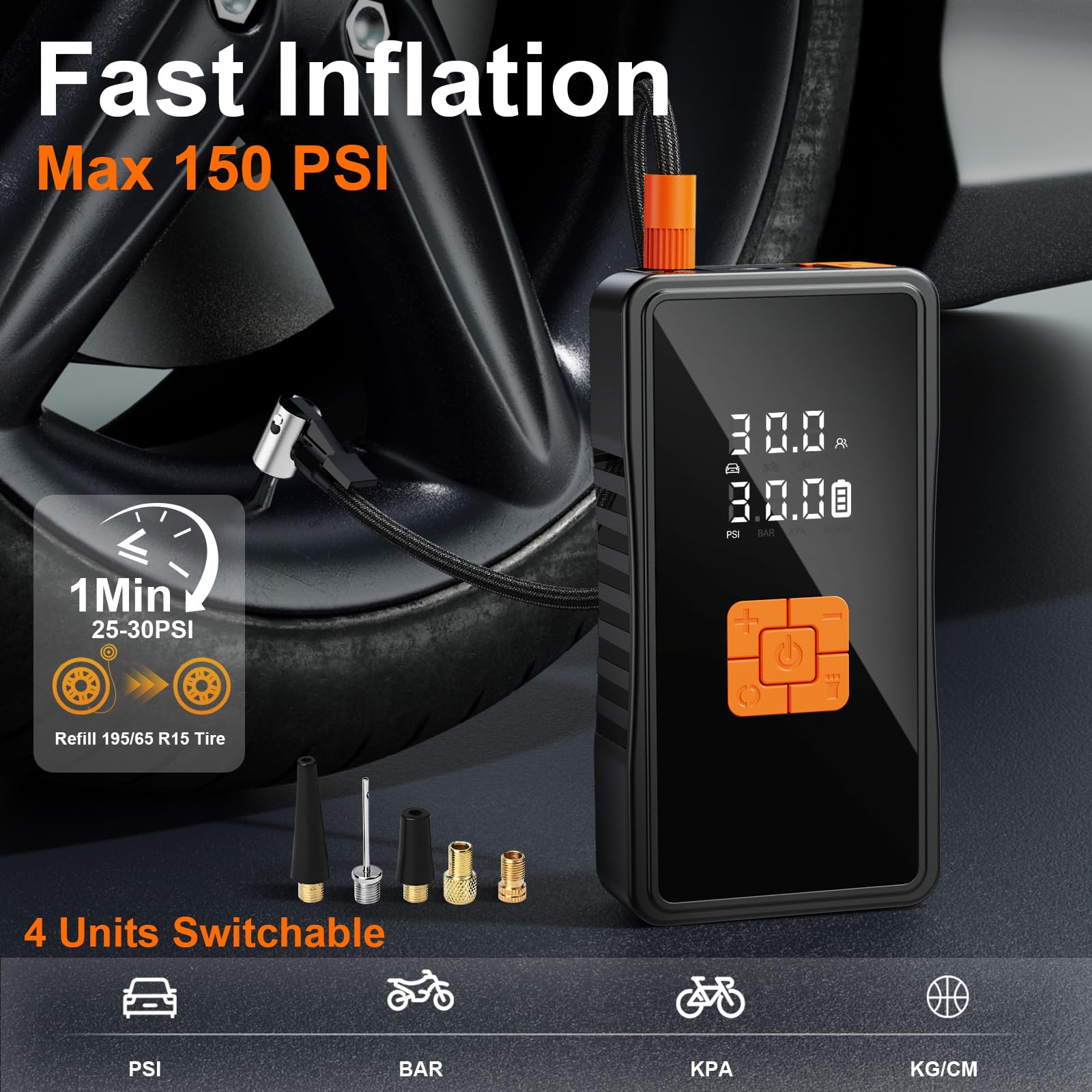 Preciva Arrancador de BateríAs de Coche 6000A，Jump Starter 12v, Linterna LED de Emergencia,Carga RáPida, Utilizado en Coches, Motos, Bicicletas