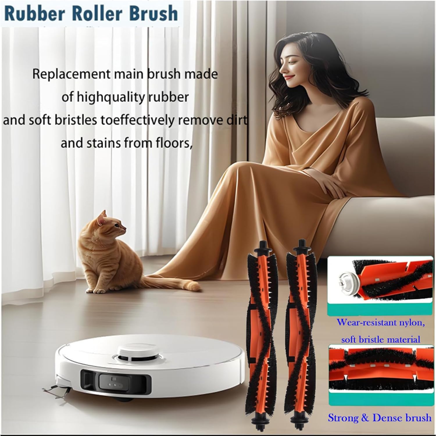 UR3 Replacement Accessories Kit For uninell UR3 Robot Vacuum Cleaner ：14 Pack parts 2 Roller Brush, 2 HEAP, 3 Mop 3 Dust Bags, 4 Side Brushes