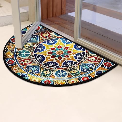 Miniatura 55 de Pardick Money - Tapete semicircular de billete de 100 dólares, antideslizante, duradero, lavable, para sala de estar, dormitorio