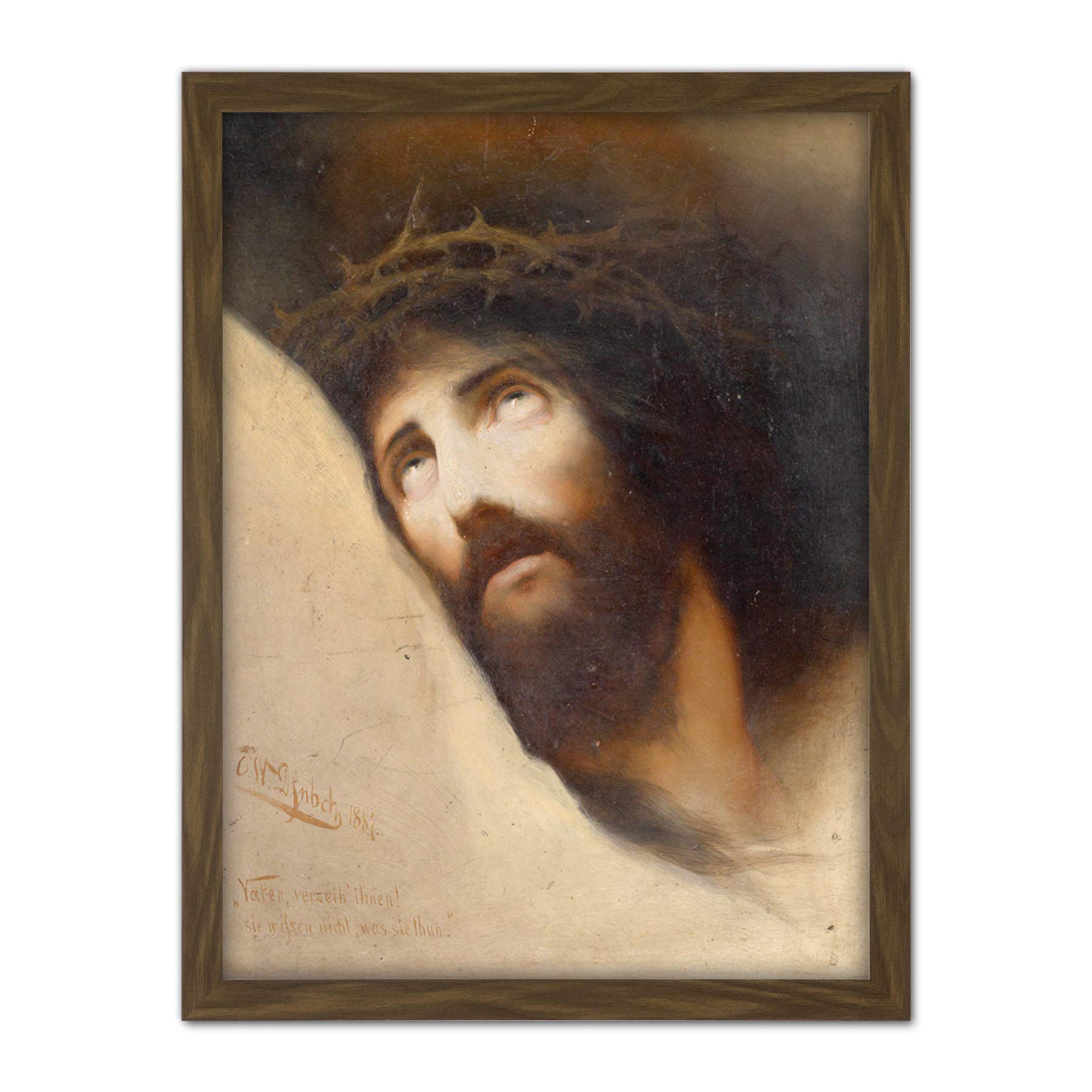 Artery8 Diefenbach Father Forgive Them Christ Painting Artwork Framed Wall Art Print 18X24 Inch