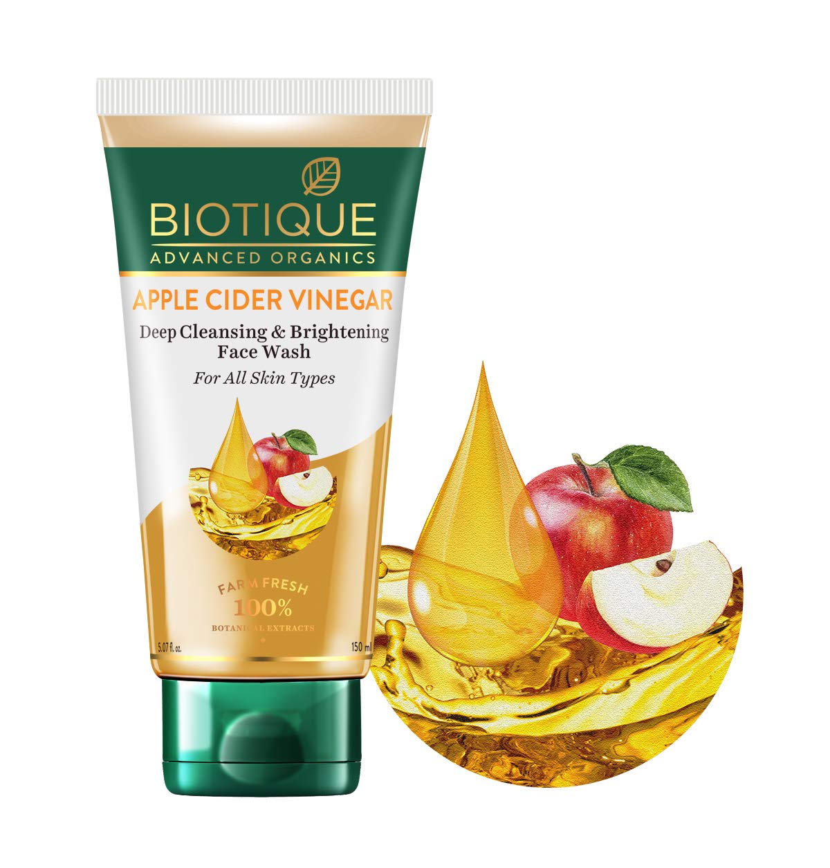 Biotique Apple Cider Vinegar Deep Cleansing Face Wash, 150 ml