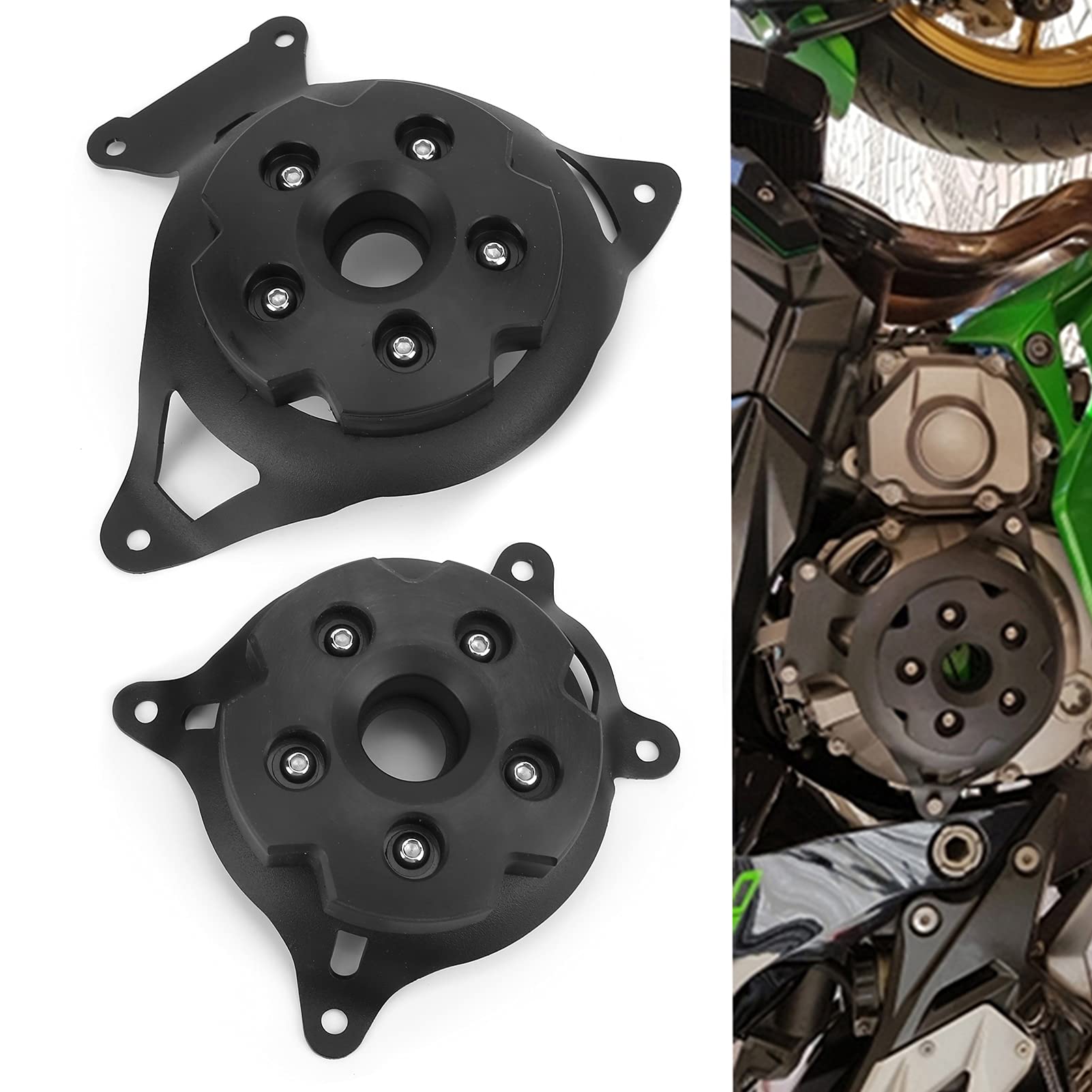 Sostituzione copertura motore moto per Z750 Z800 ZR750 ZR800 2013-2017, protezione motore moto, protezione motore in metallo di alta qualità con design alla moda, leggero e