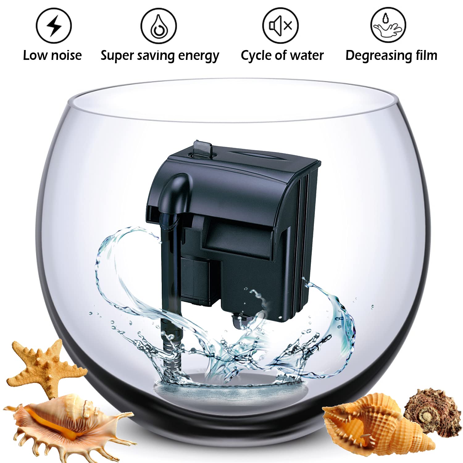 BPS Filtro Professionale per Acquario Filtro Esterno a Zaino per Acquario Risparmio Energetico 3.2W 290L / H BPS-6021A