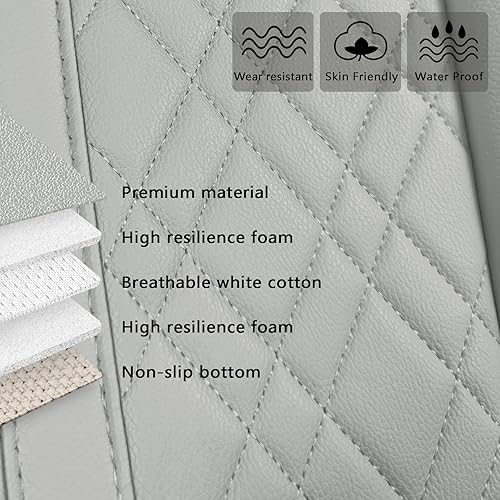 Miniatura 4 de Paquete de 2 fundas de asiento de automóvil para parte inferior del asiento delantero del automóvil, protector de cojín de cuero PU premium mejorado