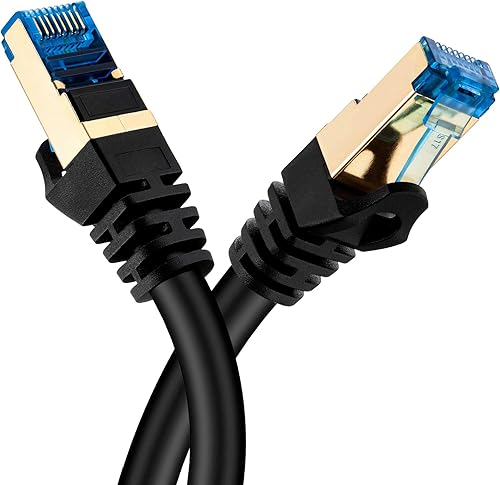 Cable Ethernet Cat 7 de 25 pies, cable Ethernet Hftywy 26 AWG de servicio pesado Cat 7 de red de Internet Cable de red RJ45 Cable de red Cat7 Cable