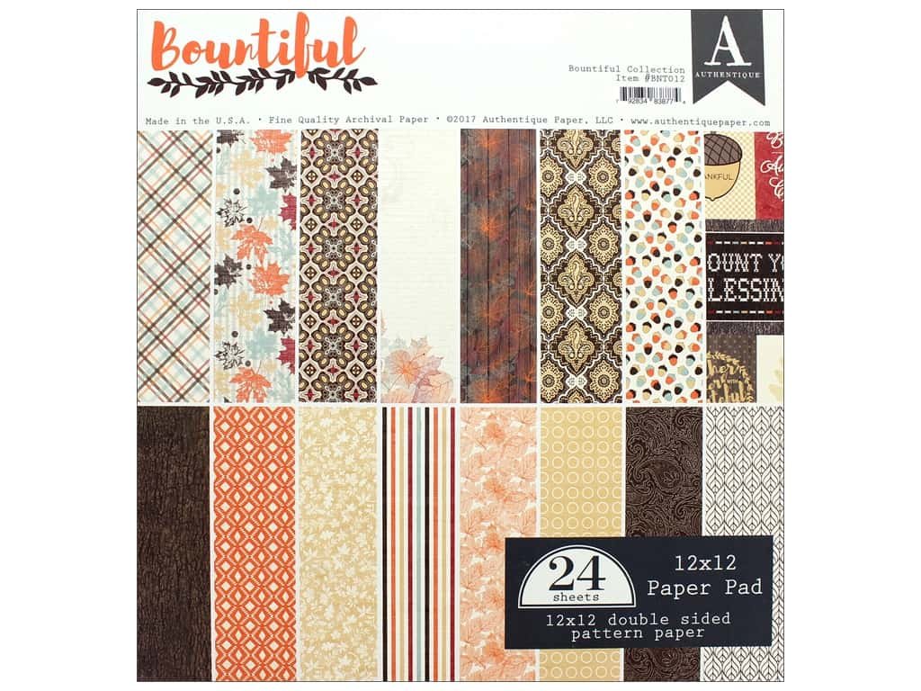 Authentique Bountiful 12x12 Paper Pad