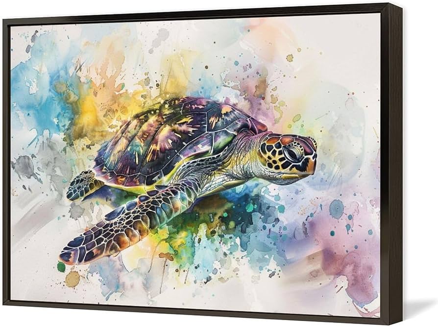 Amazon.co.jp: 絵画 色の背景上のカメインテリア 絵画 イラストアート Amazon.co.jp: 絵画 色の背景上のカメインテリア 絵画 イラストアート