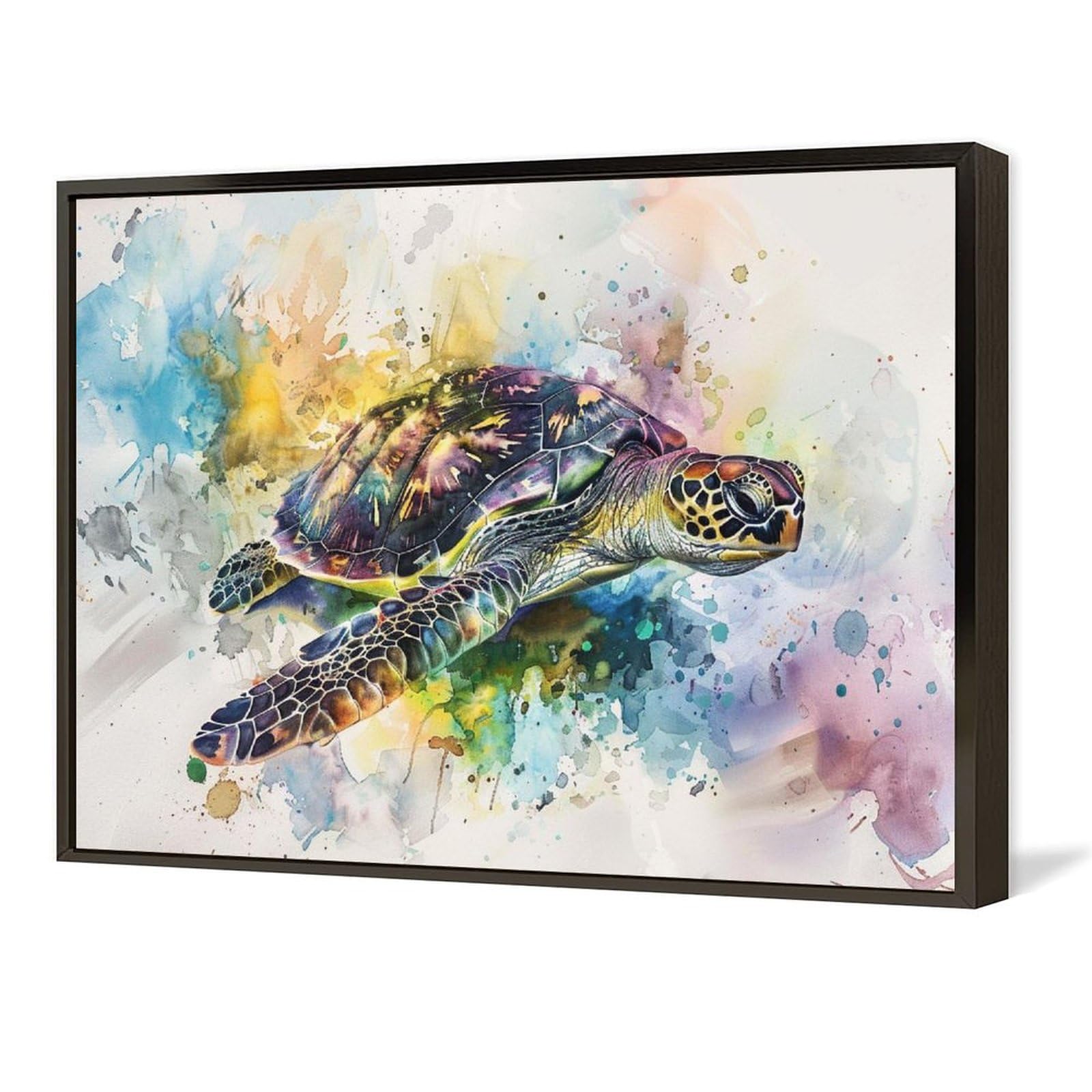 Amazon.co.jp: 絵画 色の背景上のカメインテリア 絵画 イラストアート