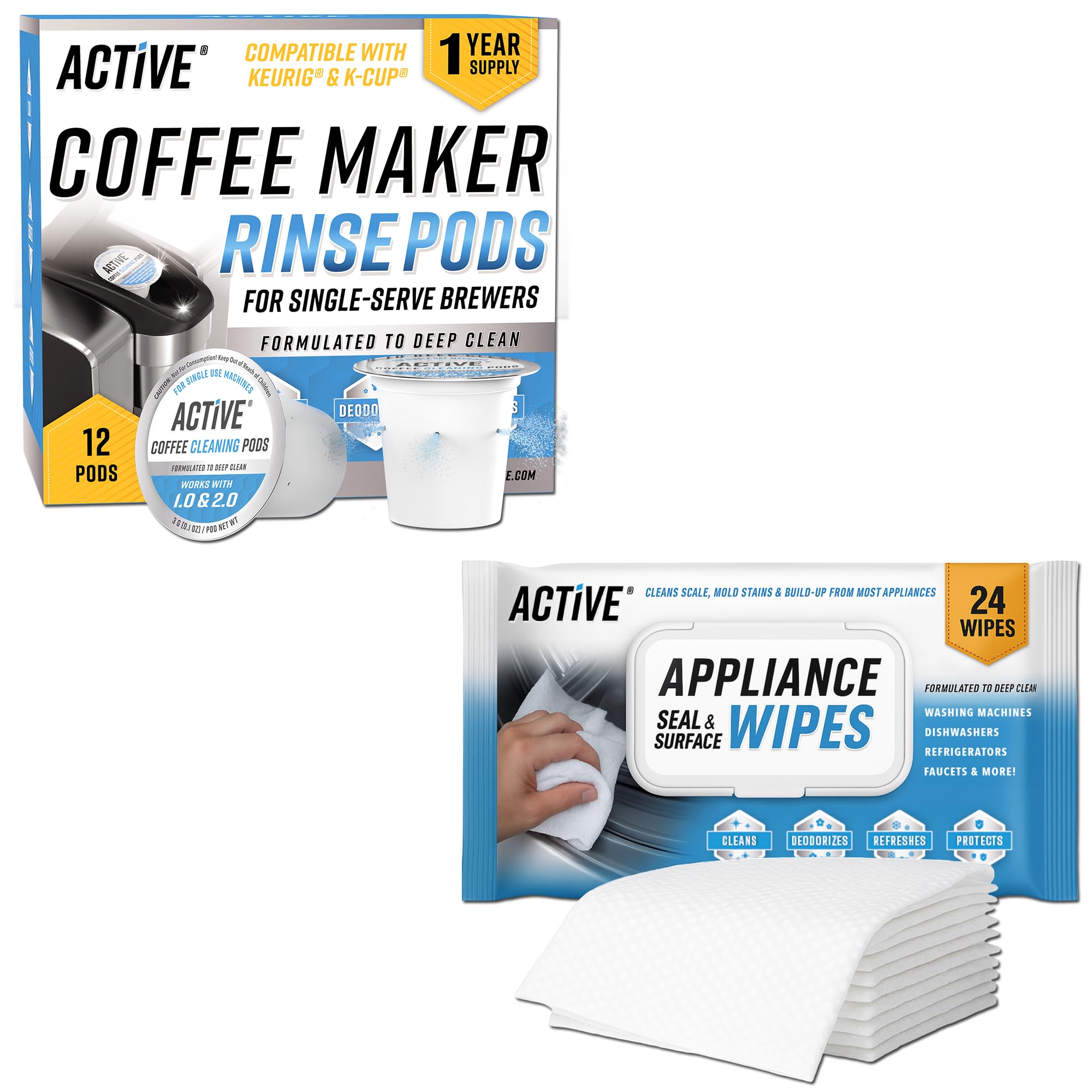ACTIVE K-Cup Compatible Cleaning Pods and Applianc...