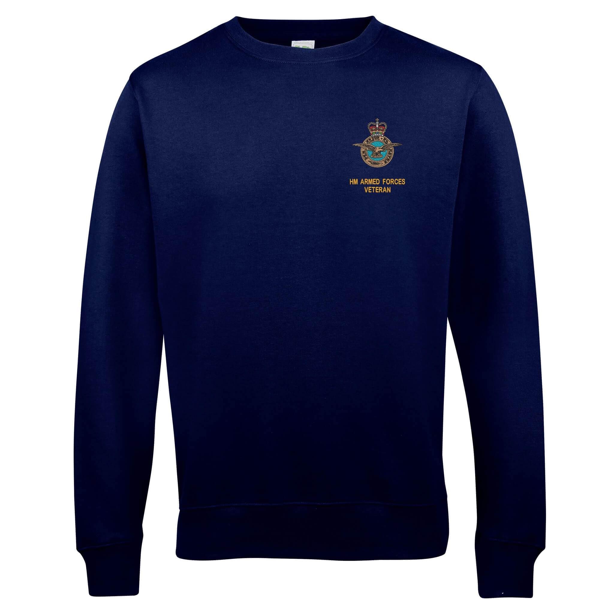The Military Store Men's Navy Raf Veteran Embroidered Sweatshirt, Large