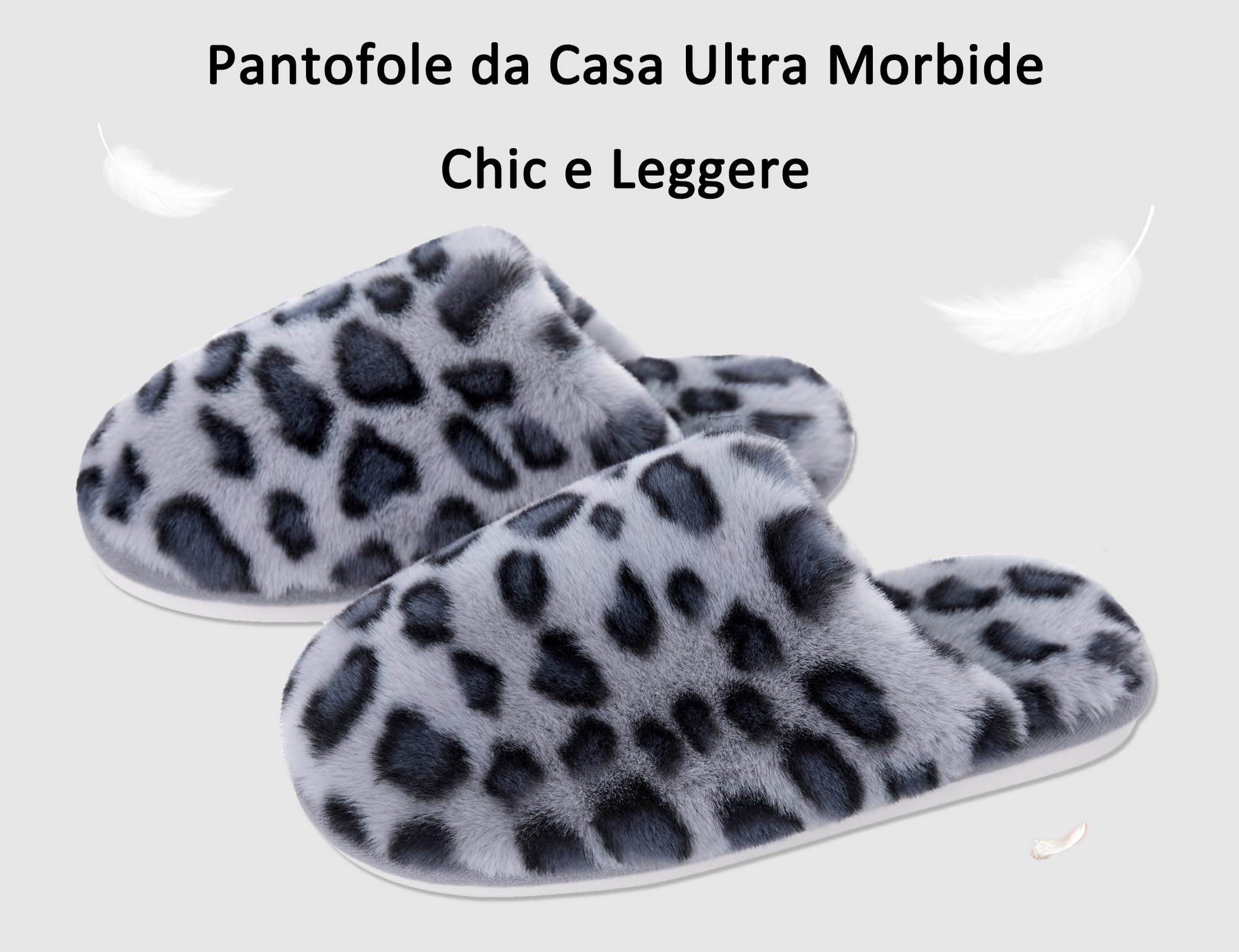 Coswind Pantofole Donna Uomo Invernali Ciabatte Pelose Peluche Calde with Memory Foam Imbottite Casa Antiscivolo Mocassino Scarpe Morbide Comode Unisex Eleganti