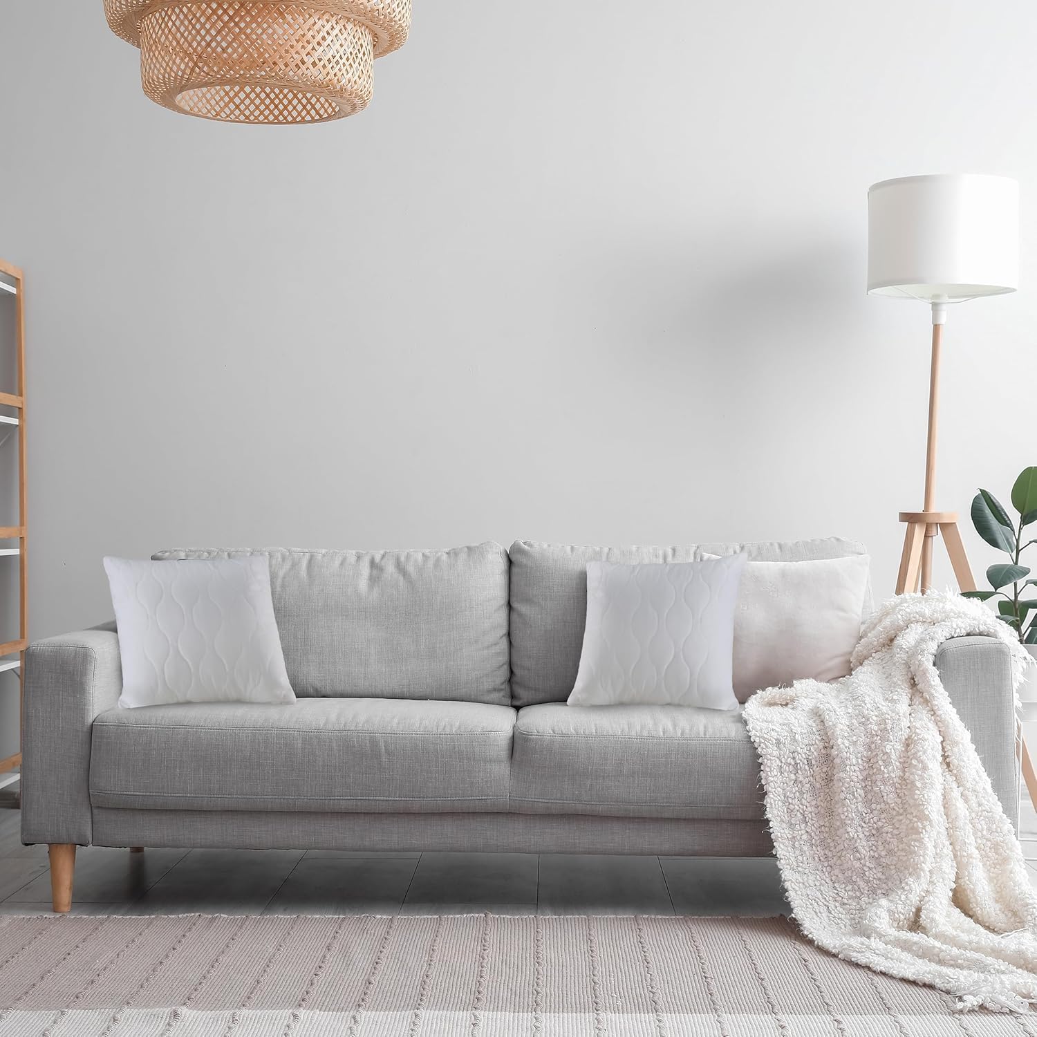 Utopia Bedding Cuscini trapuntati (Confezione da 2) 50 x 50 cm, Cuscini decorativi per letto e divano (Bianco)