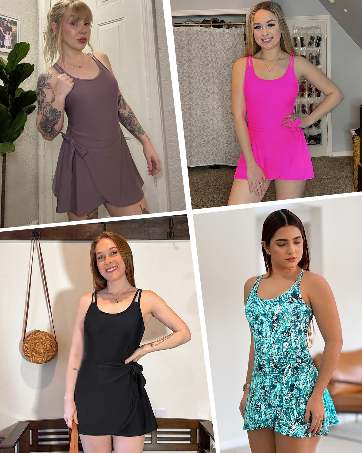 One Piece Swimdress for Women - Tummy Control Swimsuit with Skirt 2025 Wrap Tie Side Bathing Suit Dress - Image 6