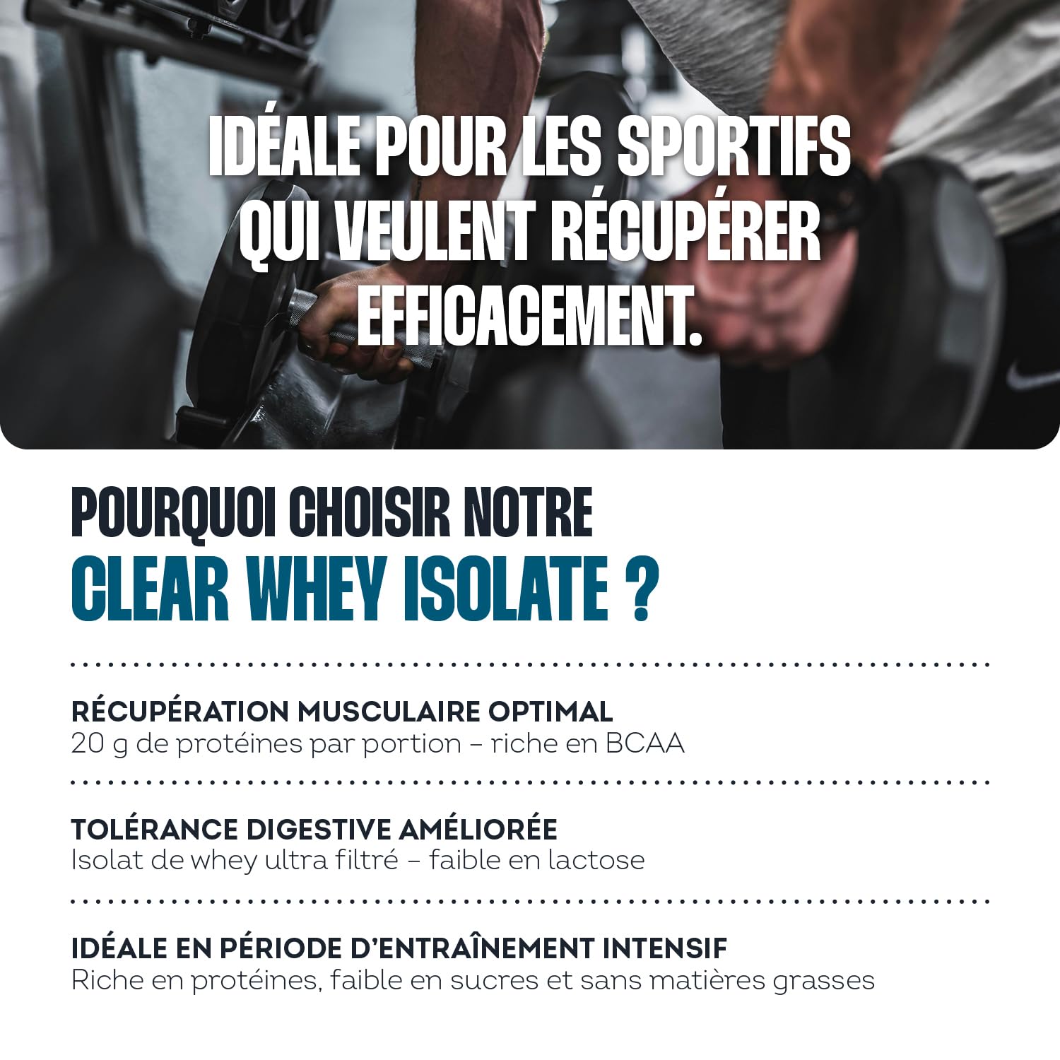 Impulse Nutrition - Clear Whey Isolate Pêche - 20g Protéines/Portion - 500g | Récupération Musculaire - Digestion Légère - 80g Protéines/100g - Arôme Pêche Naturel - Fabriqué en France.