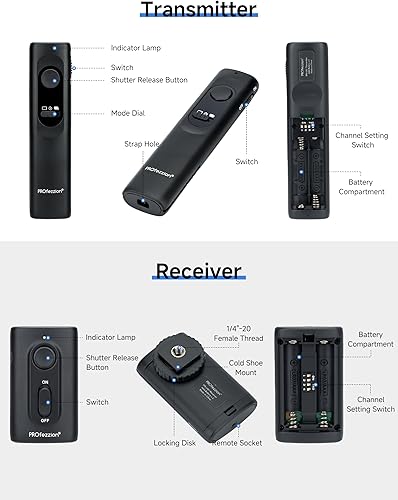 Miniatura 6 de PROfezzion 164 pies Control remoto inalámbrico para Nikon Z6 Z7 Z7II Z6II Z5 D750 D780 D7500 D7200 D5600 D5500 D5300 D3300 D3200 D610 Cámara,