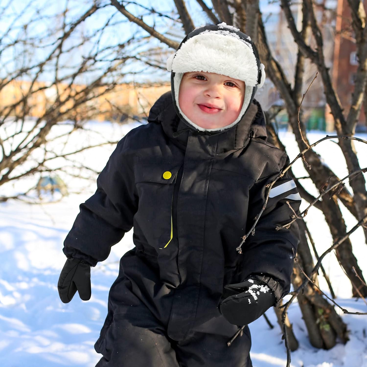 Olreco Toddler Winter Hat Baby Winter Hat Warm Fleece Lined Kids Trapper Hats Toddler Hats for Boys Girls Kid Snow Essentials - Image 4