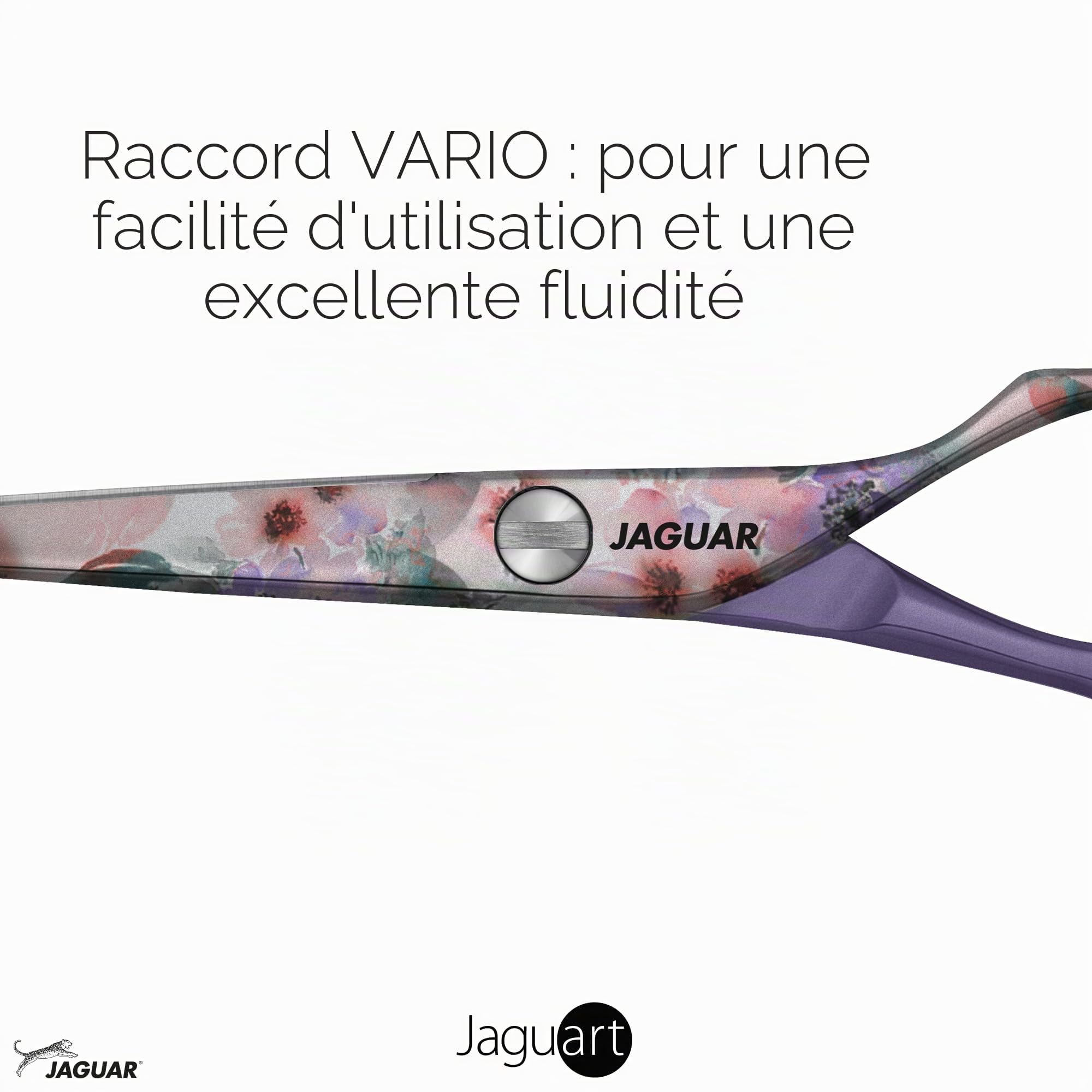 JAGUAR Ciseaux à cheveux JaguART MAGIC GARDEN 5.5" | Ciseaux de coiffeur en design offset | Revêtement high-tech anti-allergénique et résistant en qualité photo | Fabriqués en Allemagne