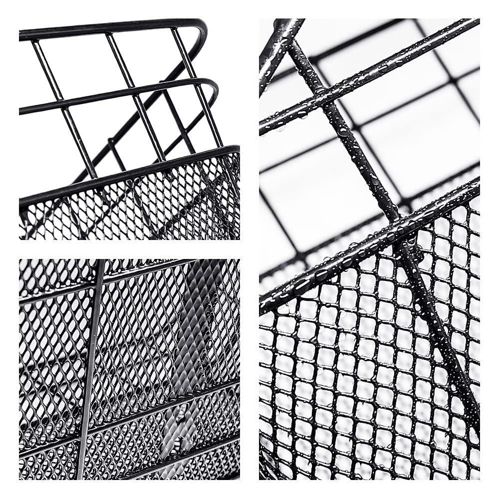 ANZOME Panier à vélo arrière, Fil métallique étanche avec Filet à Bagages réglable et Housse imperméable Convenant à la Plupart des Porte-vélos arrière