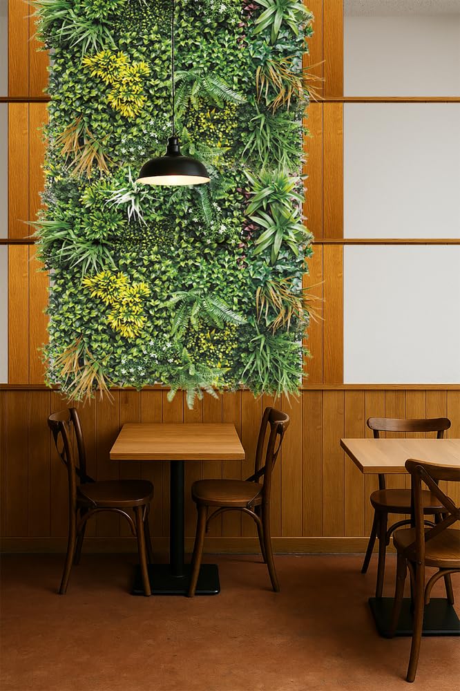 VERDELOOK | Siepe Artificiale Sempreverde Ecuador Foglia Mista 1x1 m, Pannello Siepe Decorativa in PE con Sistema ad Incastro “Point”, Siepe Sintetica Stabilizzata UV per Pareti e Balconi
