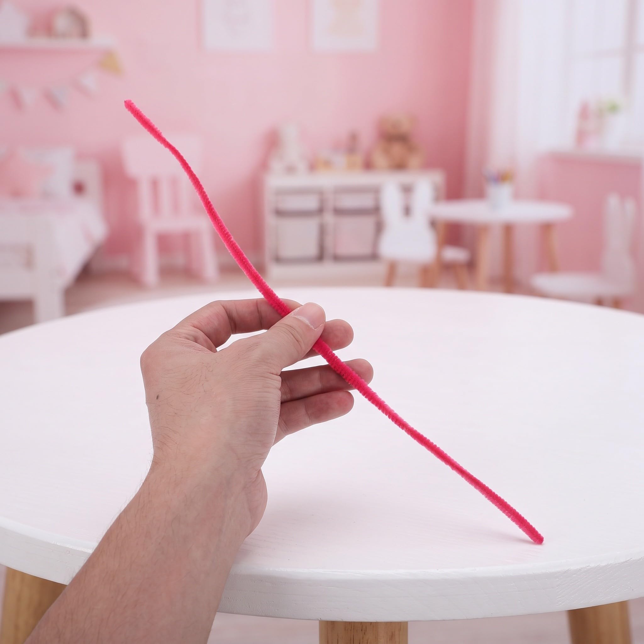 Toddmomy 500 scovolini rosa soffici, steli in ciniglia flessibili e morbidi | Kit fai da te per la creazione di fiori, bastoncini morbidi da 30 cm per Halloween, Natale e altre festività.