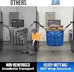 TAILI Heavy Duty Moving Bags, Cloth Storage Extra Large Tote Bag Container with Sturdy Zipper and Strong Handles, Blue, 4 Pack