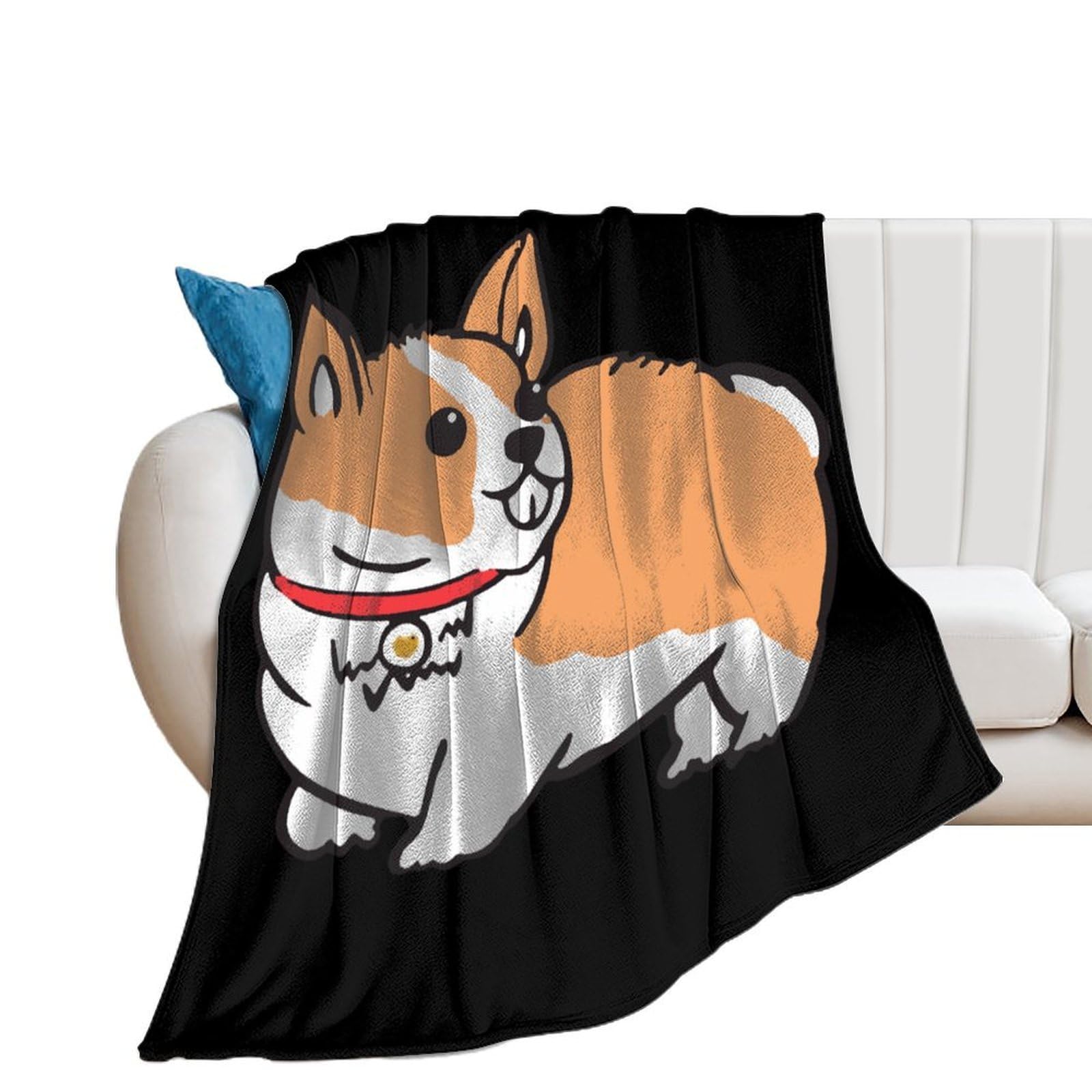 Corgi Puppy Flannel Blanket Soft Throw Blankets Bed Couch Sofa Travel