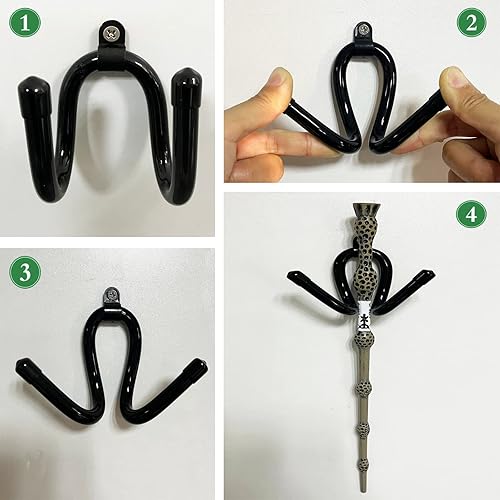 Miniatura 6 de Pmsanzay Paquete de 6 mini soportes universales ajustables para colocar en la pared, soporte de madera para varita mágica, fuerte y flexible, por lo