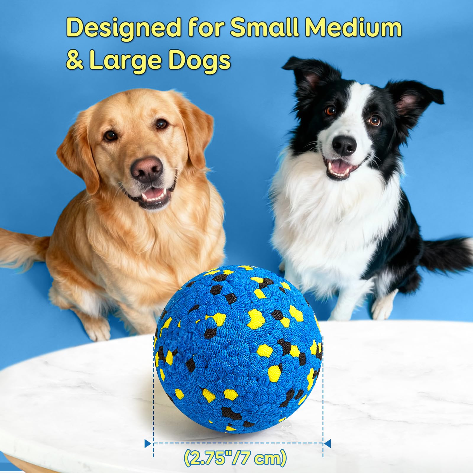 Kimee Balles de Tennis pour Chien - Jouets à mâcher pour Chiens - Jouets de Dentition durables - Jouets à Eau pour Chiens de Petite, Moyenne et Grande Taille (4 balles)