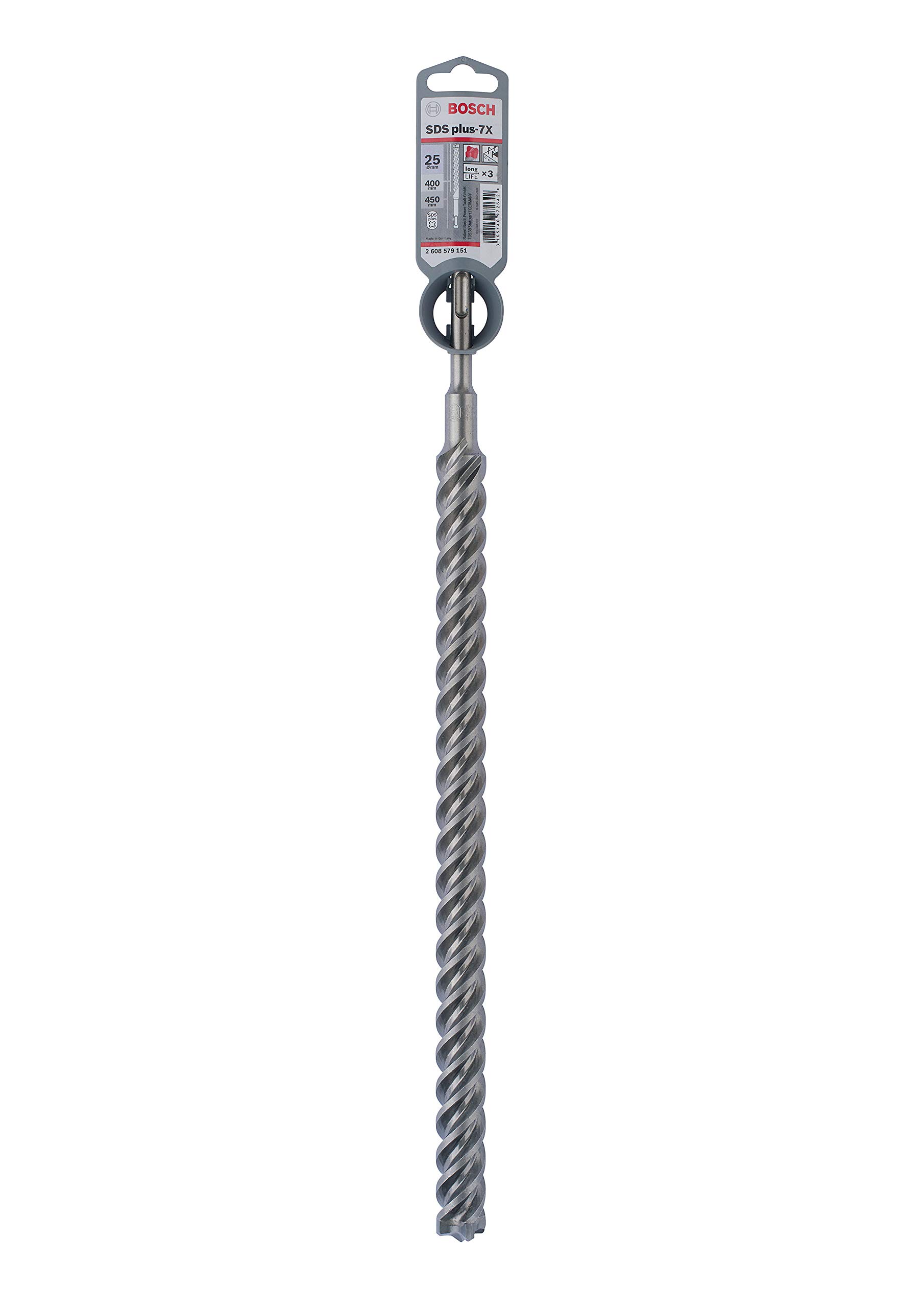 Bosch Professional 2608579151 SDS plus-7X wiertarka udarowa (do betonu i muru, 25 x 400 x 450 mm, akcesoria młotkowe), 450 mm