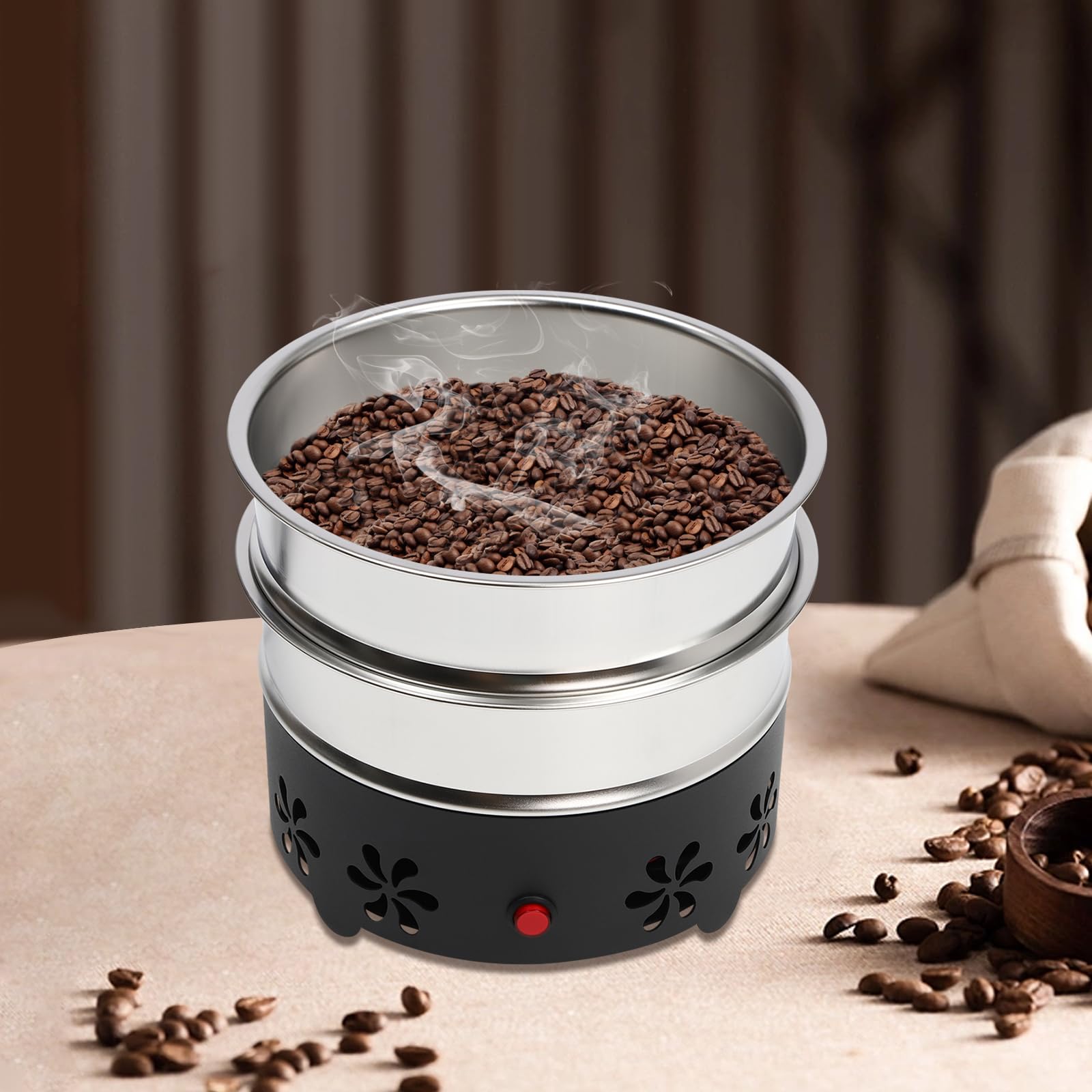 Kaffeebohnenkühler 600g Coffee Beans Cooler mit Doppelschichtfilter Abkühlen von gerösteten Kaffeebohnen Ektrische RöStküHlmaschine KaffeebohnenküHlung für Zuhause