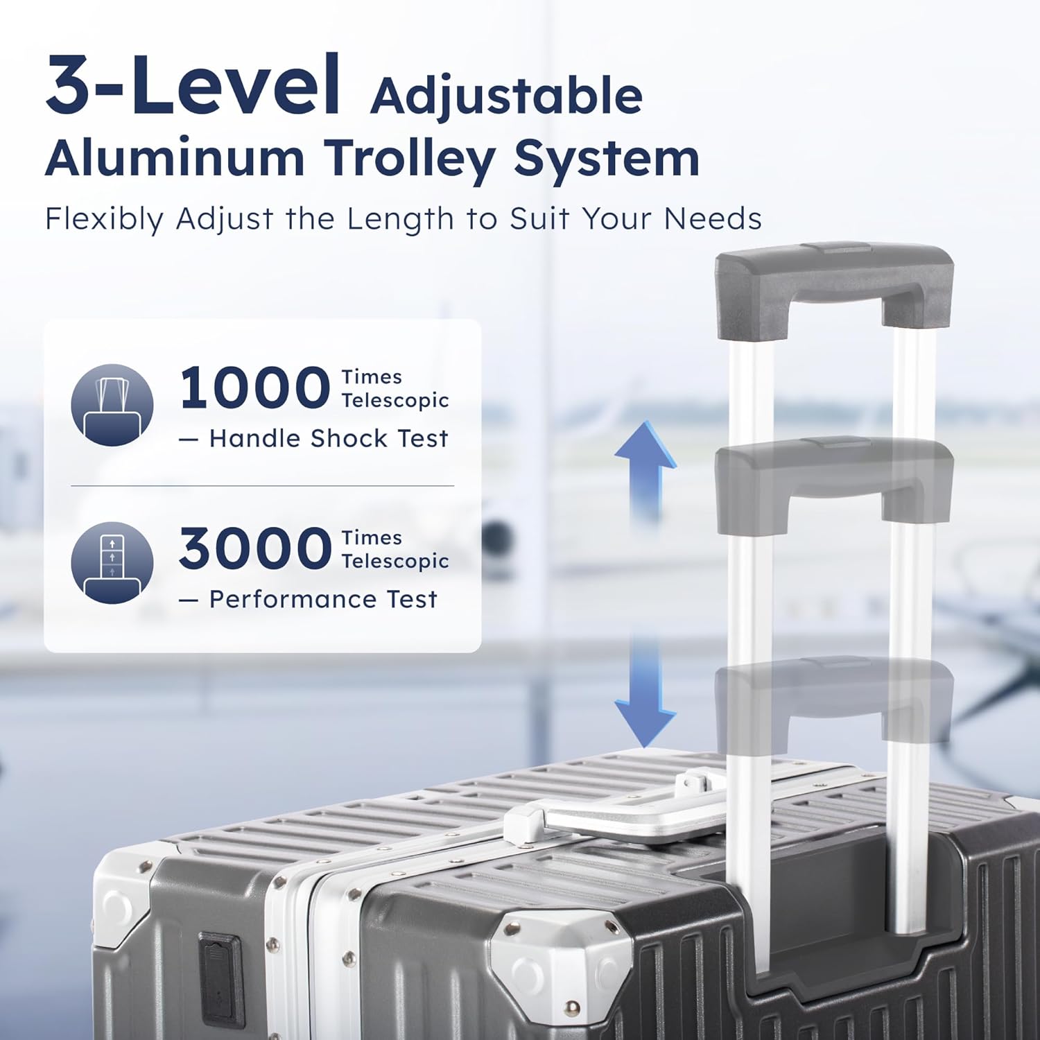 ALPHA CAMP Checked 28 Inch Luggage, Thickened Aluminum Frame Luggage with TSA Spinner Wheels, 3-Layer PC Hard Shell Zipperless Travel Suitcase, TypeC USB Charging Port, Cup Holder Grey