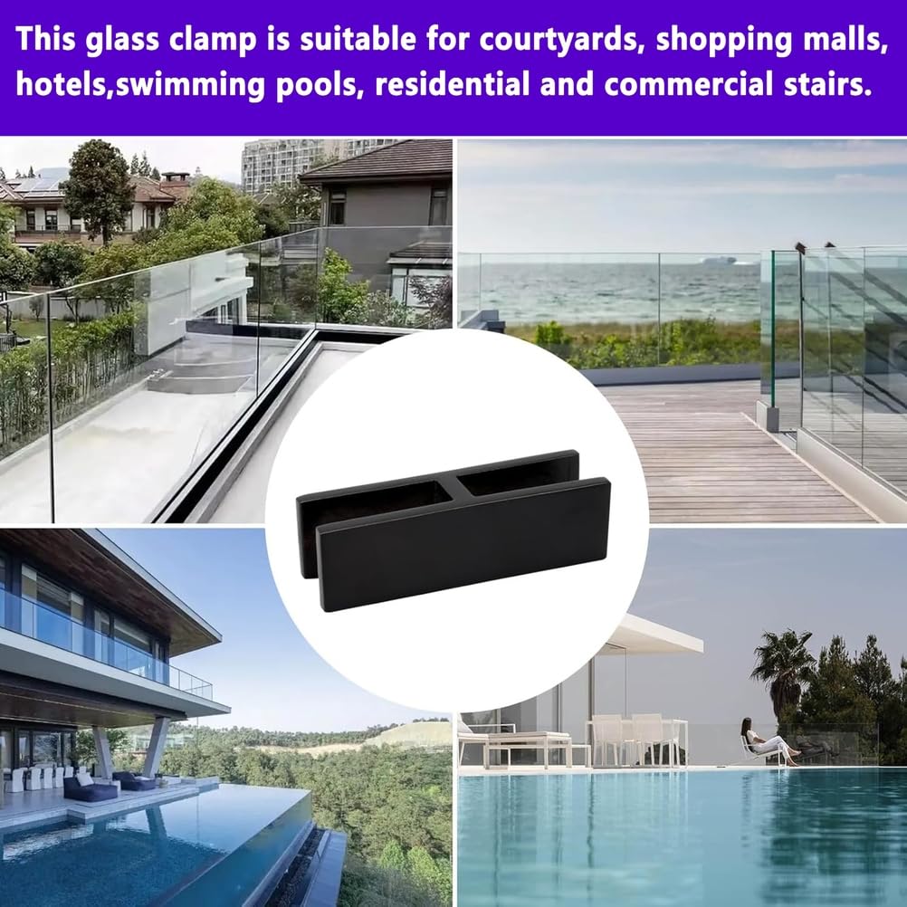 Abrazadera de vidrio de acero inoxidable 304, paquete de 4, 90 grados, para vidrio de 0.59 a 0.78 pulgadas de grosor, perfecta para el hogar, jardín, valla de piscina, abrazaderas de poste de