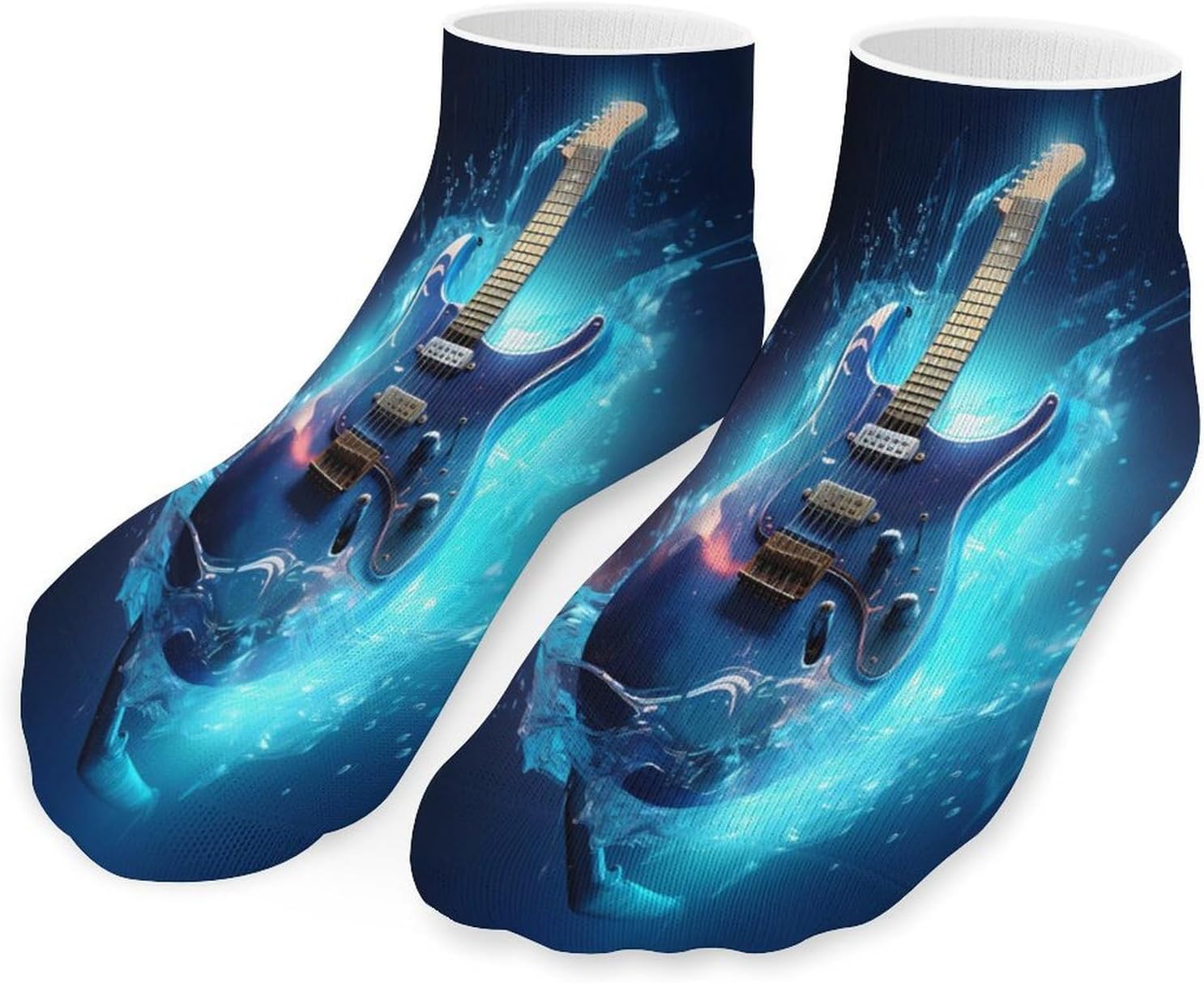 Blue Guitar Ankle Socks for Men Women Low Cut Crew Sock Casual Sports Clothing